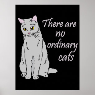 There Are No Ordinary Cats - Grey Cat Poster