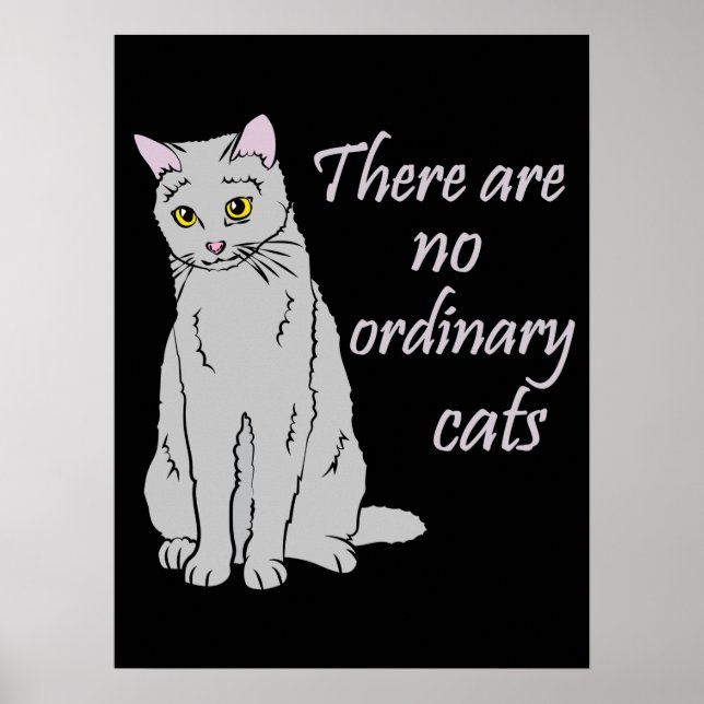 There Are No Ordinary Cats - Grey Cat Poster (Front)
