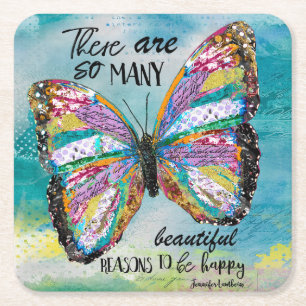 There Are So Many Beautiful Reasons Square Paper Coaster