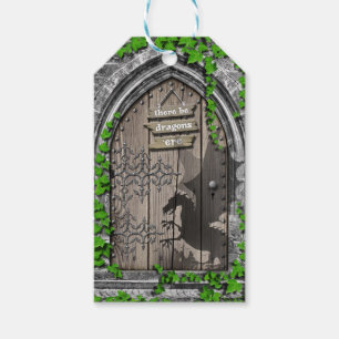 There be Dragons King Arthur Mediaeval Dragon Door Gift Tags