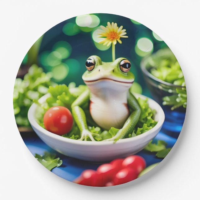 There Is A Frog In My Salad Paper Plate (Front)