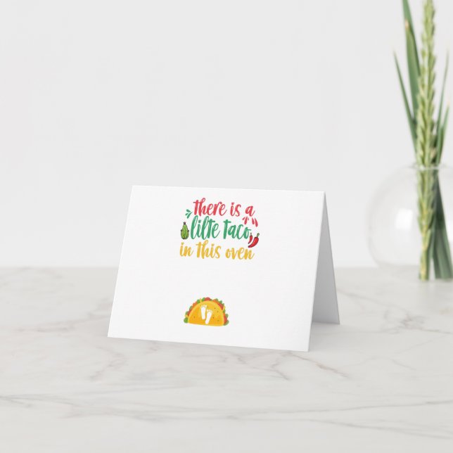 There Is A Little Taco In This Oven Pregnancy Gift Thank You Card (Front)