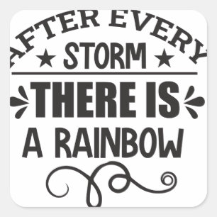 there is a rainbow quote square sticker