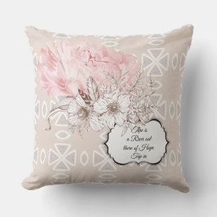 There is a River of Hope Geometric Floral Pillow