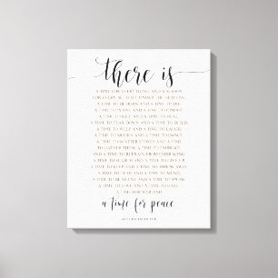 There Is A Time For Everything, Ecclesiastes 3:1-8 Canvas Print