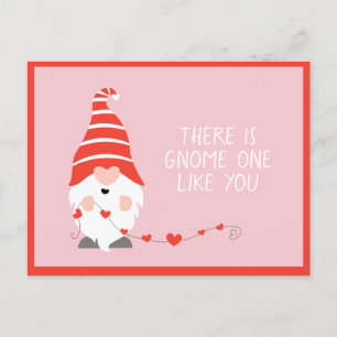 There Is Gnome One Like You Red Pink  Postcard