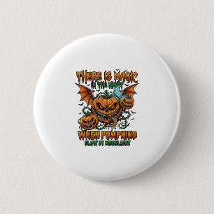 There Is Magic Halloween Monster Pumpkins Bat Wing 6 Cm Round Badge