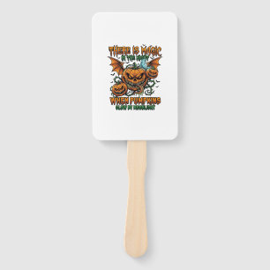 There Is Magic Halloween Monster Pumpkins Bat Wing Hand Fan