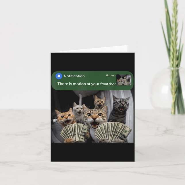 There is motion at front door funny cat motion mem card (Front)