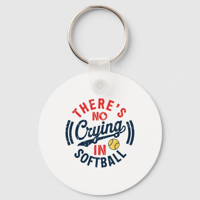 There Is No Crying In Softll Funny Game Day Softll Key Ring (Front)