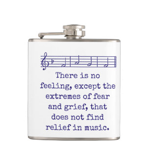 There Is No Feeling - Music Quote Hip Flask