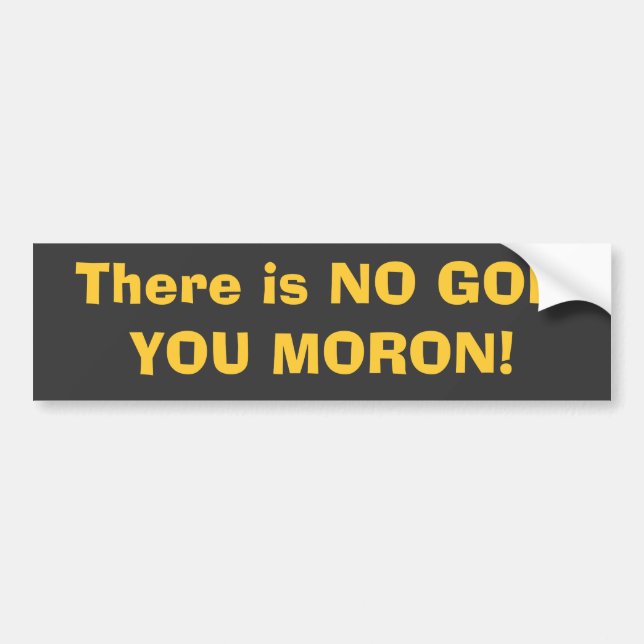 There is NO GOD, YOU MORON! Bumper Sticker (Front)