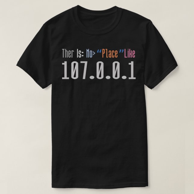 There Is No Place Like 127001 Localhost Programmer T-Shirt (Design Front)