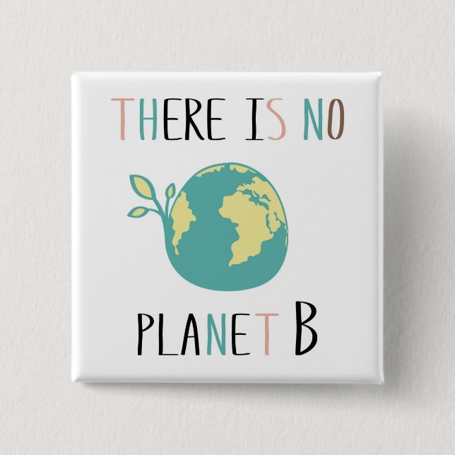 There Is No Planet B 15 Cm Square Badge (Front)