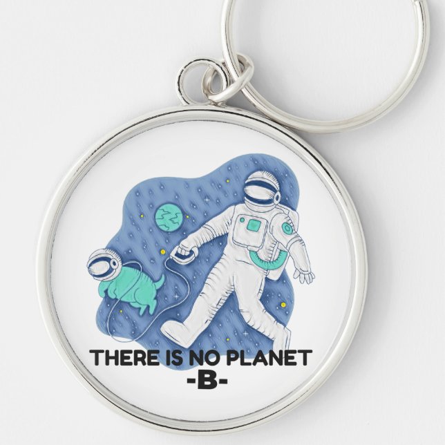 There Is No Planet B - Earth Day (Sketchy Texture) Key Ring (Front)