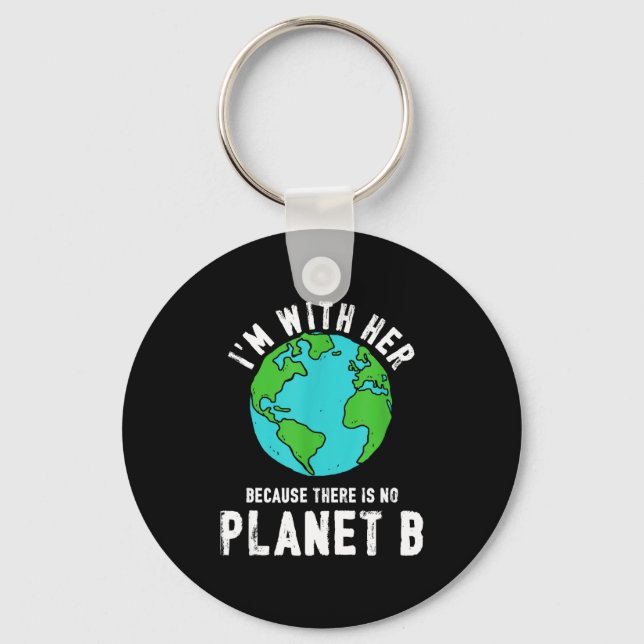There Is No Planet B Ecology Nature Save The Plane Key Ring (Front)