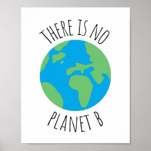 there is no planet b, think green, planet, climate poster