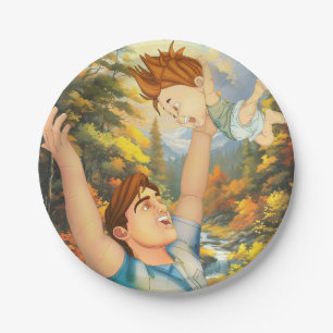 THERE IS NOTHING LIKE A GOOD TUSSLE WITH DAD PAPER PLATE