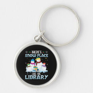There is Snow Place Like The Library Christmas Key Ring