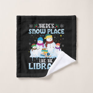 There is Snow Place Like The Library Christmas Wash Cloth