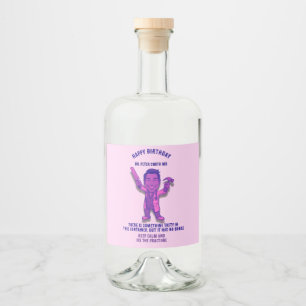 There is something tasty in this container, but it liquor bottle label