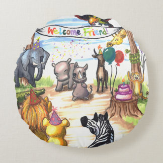There’s a New Rhino in Town Cotton Party Pillow
