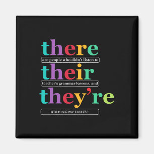 There Their They're English Grammar Teacher Back T Magnet