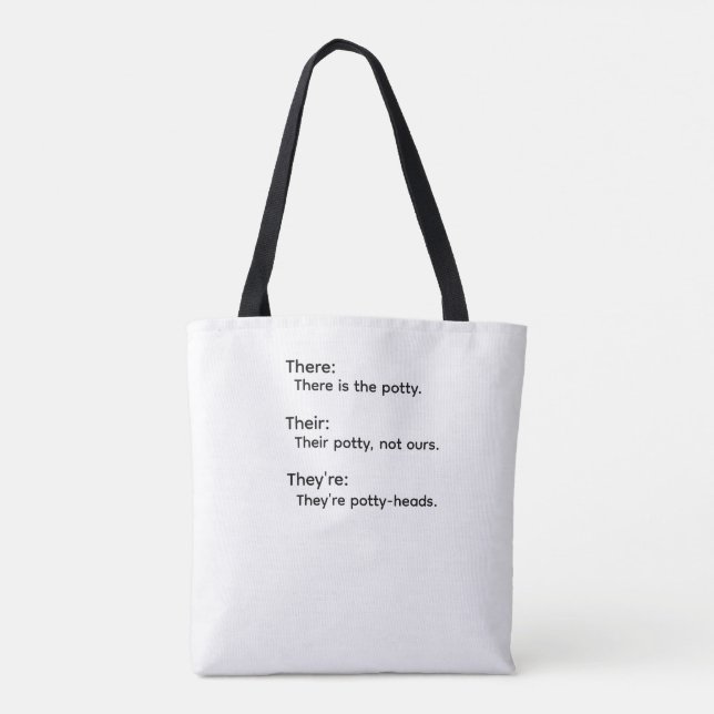 There Their They're Grammar Tote Bag (Back)