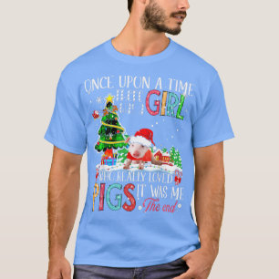 There Was A Girl Who Really Loved Pigs Floral Pig  T-Shirt