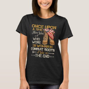 There Was a Woman Who Wore Combat Boots Lady Veter T-Shirt