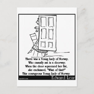 There was a Young Lady of Norway Postcard