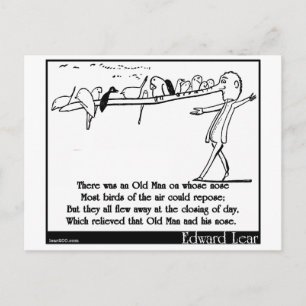 There was an Old Man on whose nose Postcard