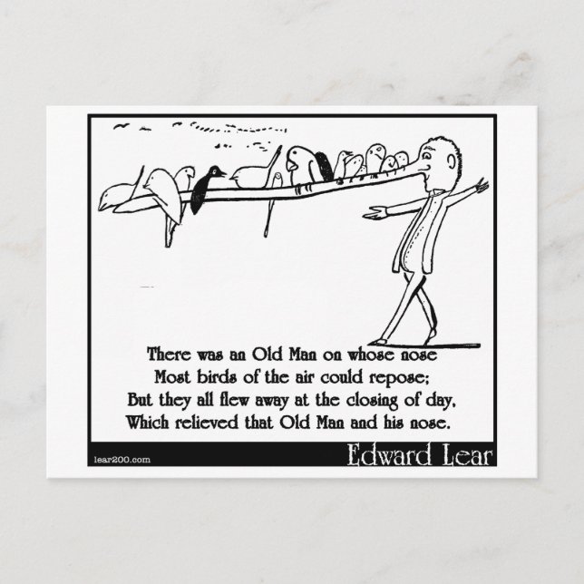 There was an Old Man on whose nose Postcard (Front)