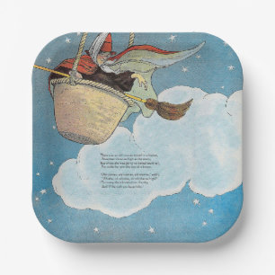 There was an old woman tossed in a basket, Rhyme Paper Plate
