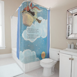 There was an old woman tossed in a basket, Rhyme Shower Curtain