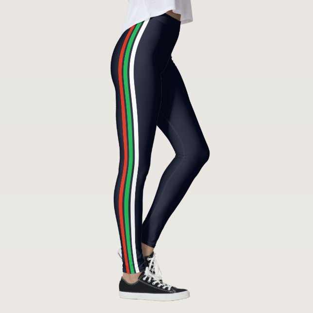 Theree Side Stripe Black Leggings Choose Colours (Right)