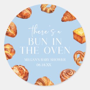 There's A Bun In The Oven Bread Baby Shower Classic Round Sticker