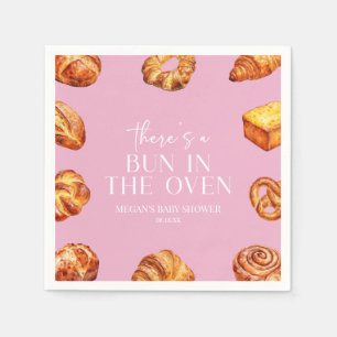 There's A Bun In The Oven Bread Baby Shower Napkin