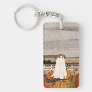 There's A Ghost In The Pumpkin Patch Again Key Ring