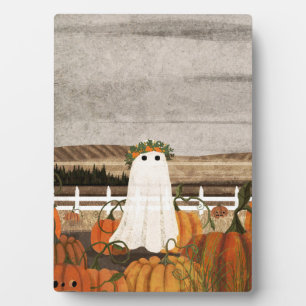 There's A Ghost In The Pumpkin Patch Again Plaque