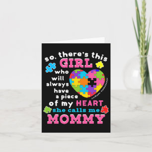 Theres A Girl She Calls Me Mummy Autism Awareness  Card