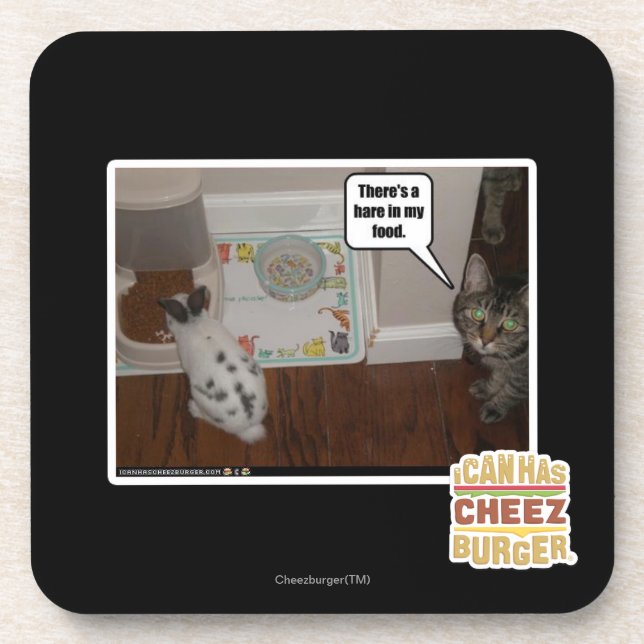 There's a hare in my food. coaster (Front)