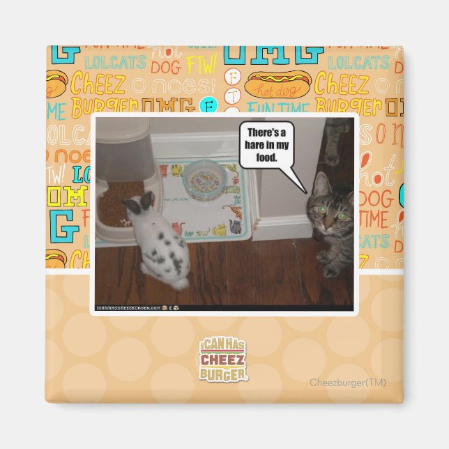 There's a hare in my food. magnet (Front)