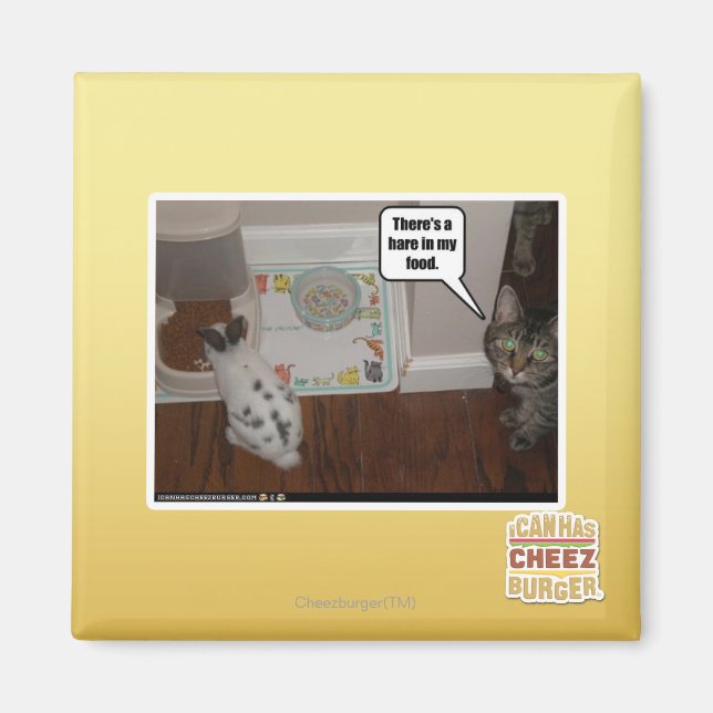 There's a hare in my food. magnet (Front)