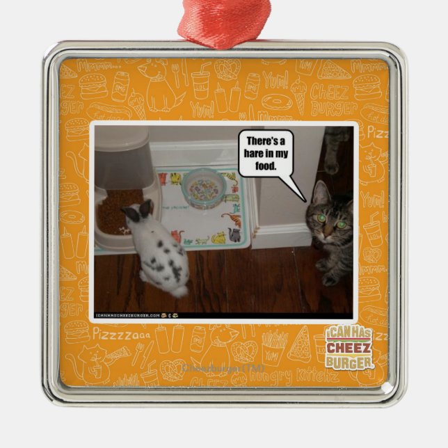There's a hare in my food. metal tree decoration (Front)