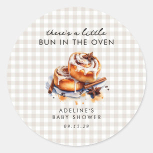 There's a little Bun in the Oven Baby Shower  Classic Round Sticker