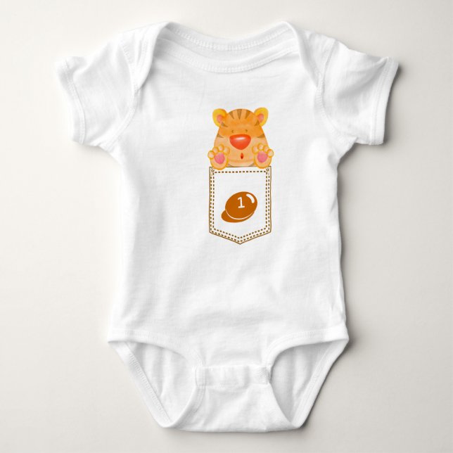 There's a Tiger in My Pocket Baby Bodysuit (Front)