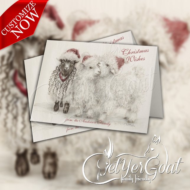 There's Always One - Angora Christmas Goats  Card (Creator Uploaded)