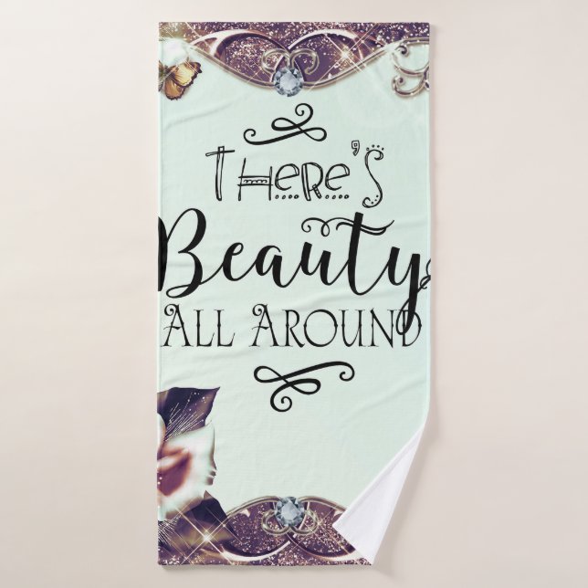 There's Beauty All Around Butterflies & Roses Bath Towel Set (Bath Towel)