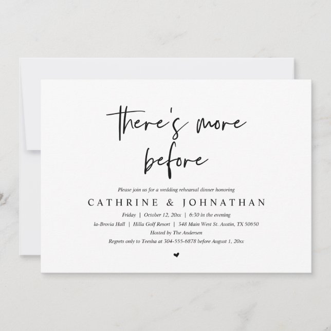 There's more before, Wedding Rehearsal Dinner Invitation (Front)